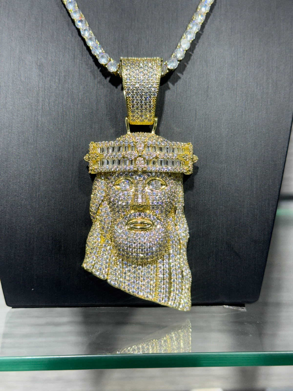 Gold Jesus Head Pendant