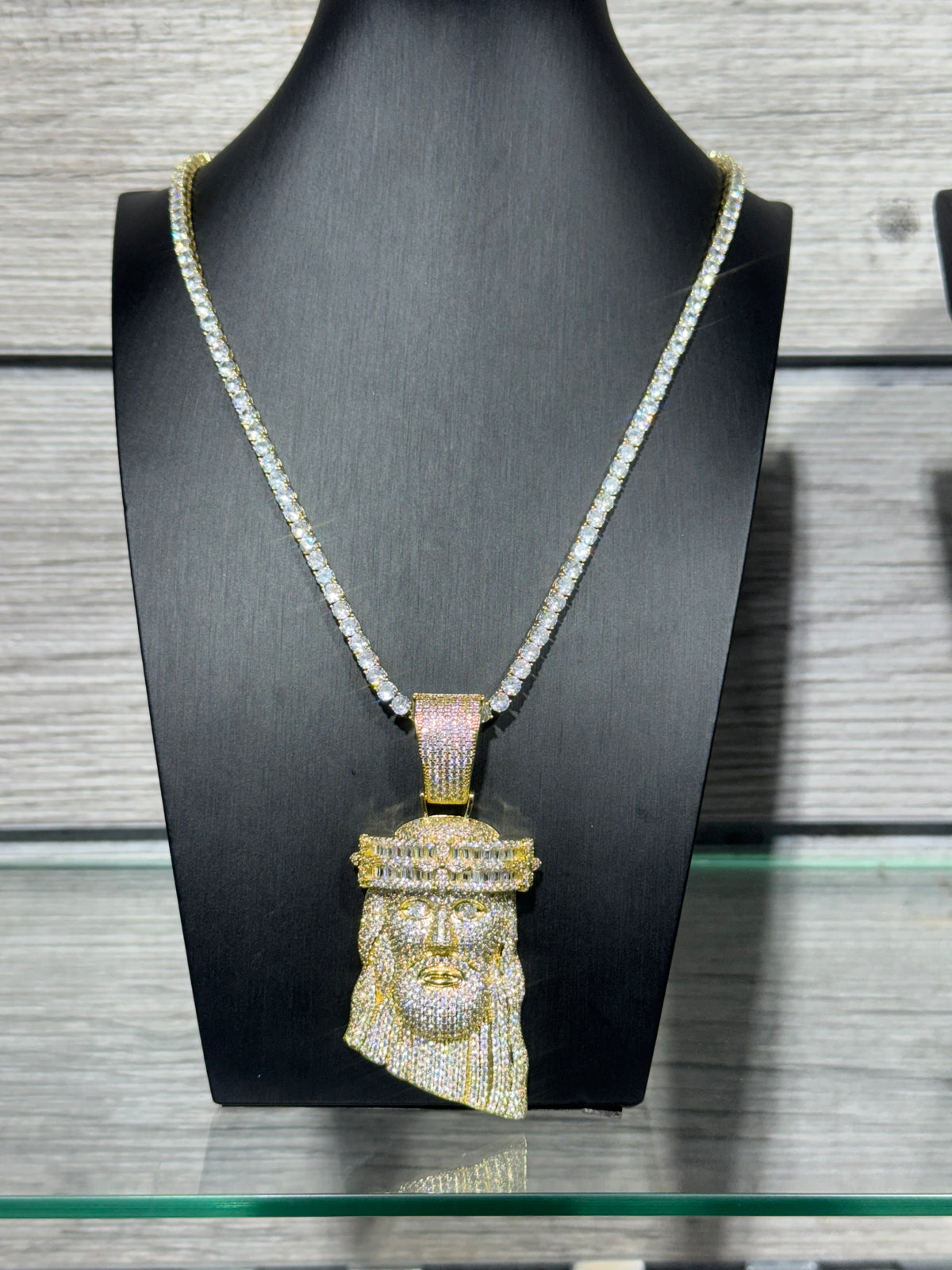 Gold Jesus Head Pendant