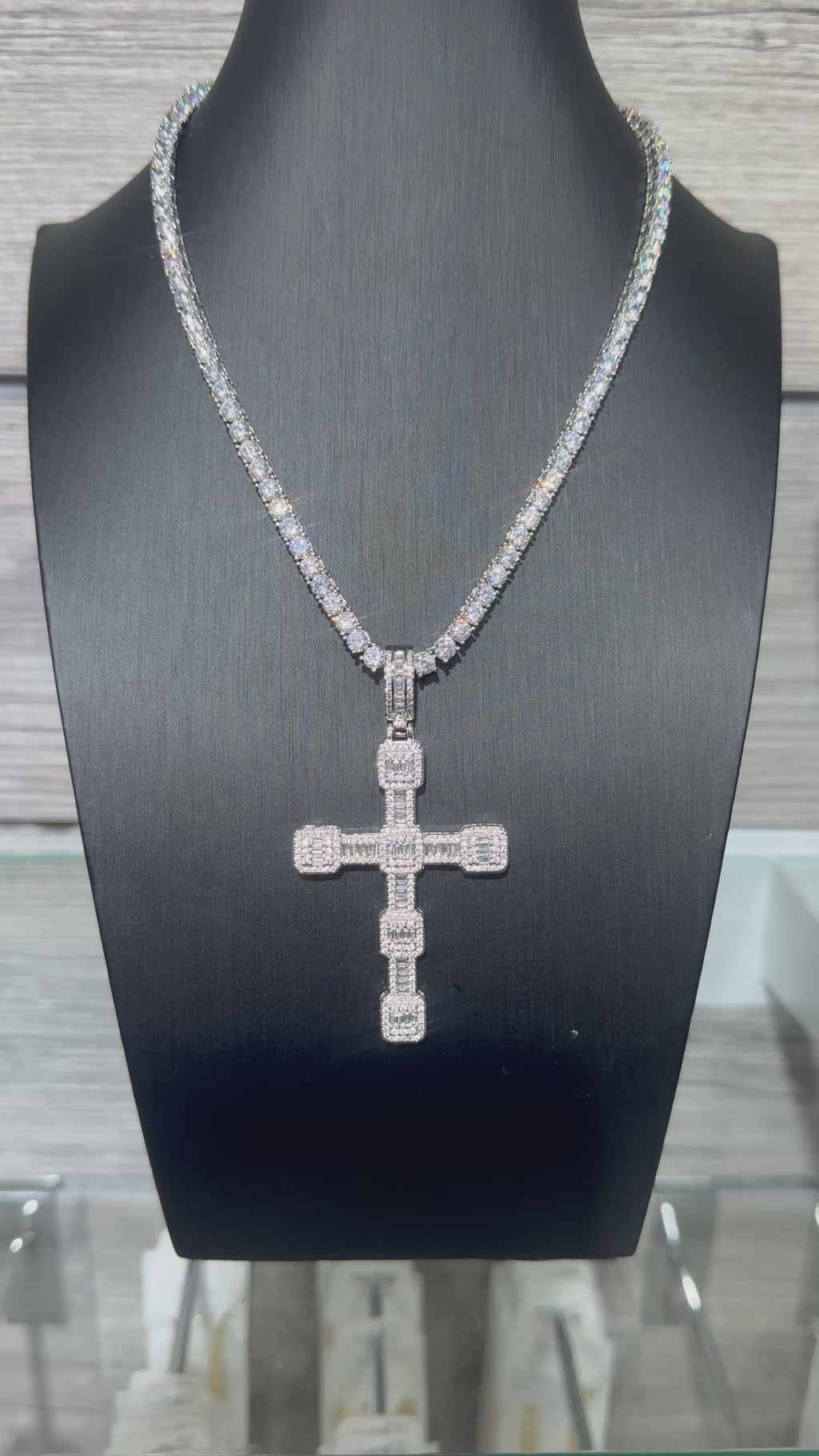 Baguette Cross Pendant