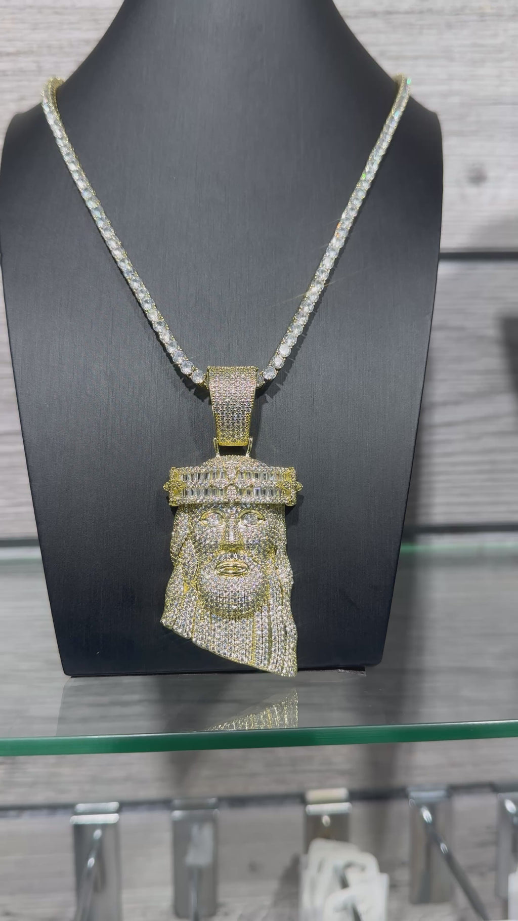 Gold Jesus Head Pendant